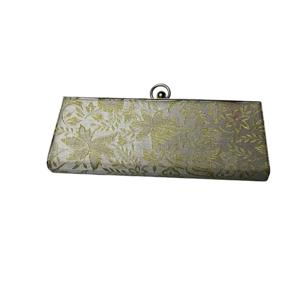Vintage Original 50s Women's White Gold Purse Evening Wallet Clutch Cocktail
